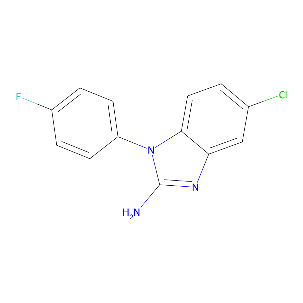 5-Chloro-1-(4-fluorophenyl)-1H-benzo[d]imidazol-2-amine molecular structure, CAS 1154370-21-4