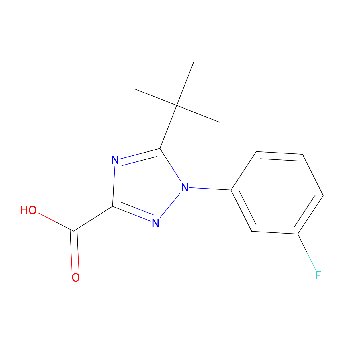5-Tert-butyl-1-(3-fluorophenyl)-1H-1,2,4-triazole-3-carboxylic acid molecular structure, CAS 1154371-12-6