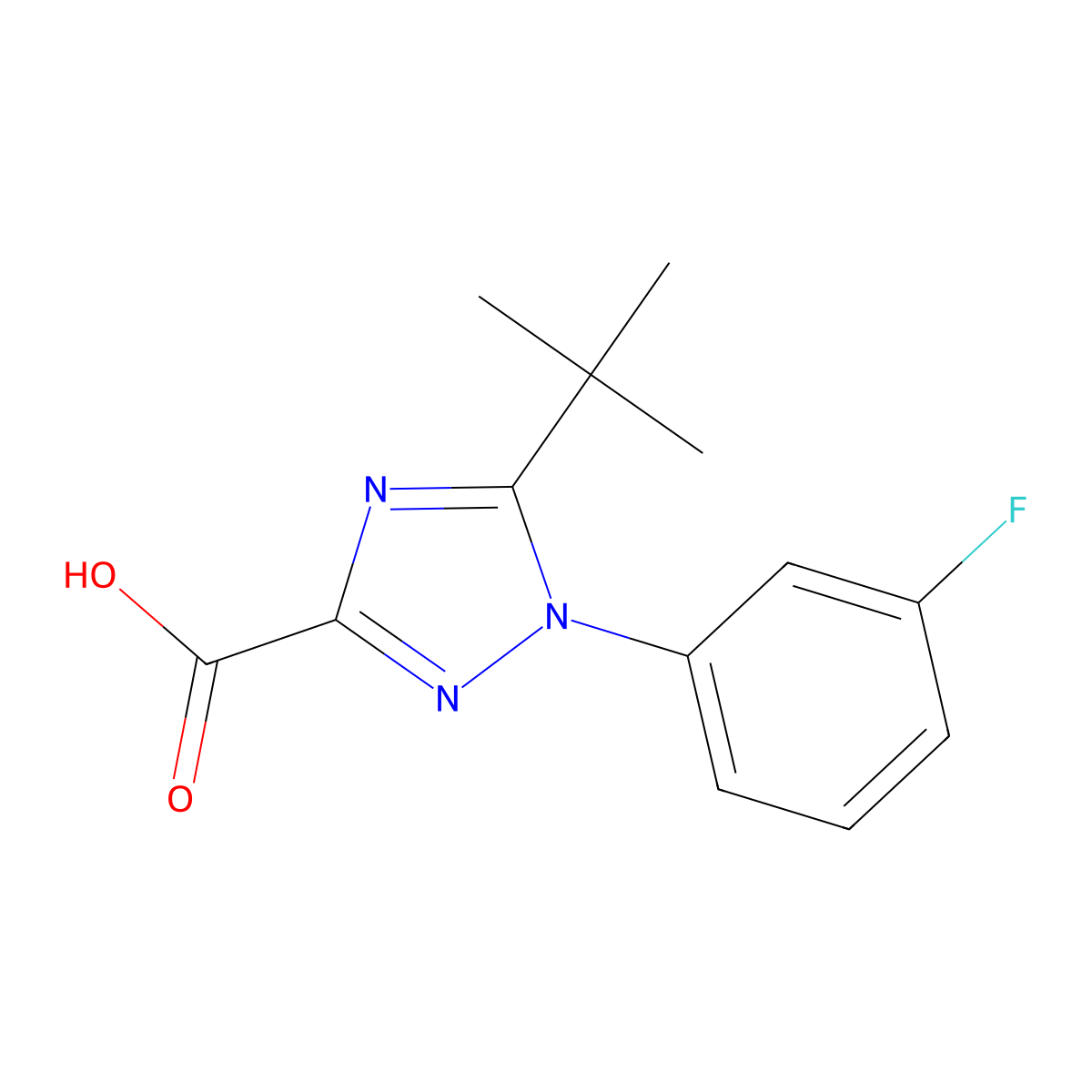 5-Tert-butyl-1-(3-fluorophenyl)-1H-1,2,4-triazole-3-carboxylic acid molecular structure, CAS 1154371-12-6