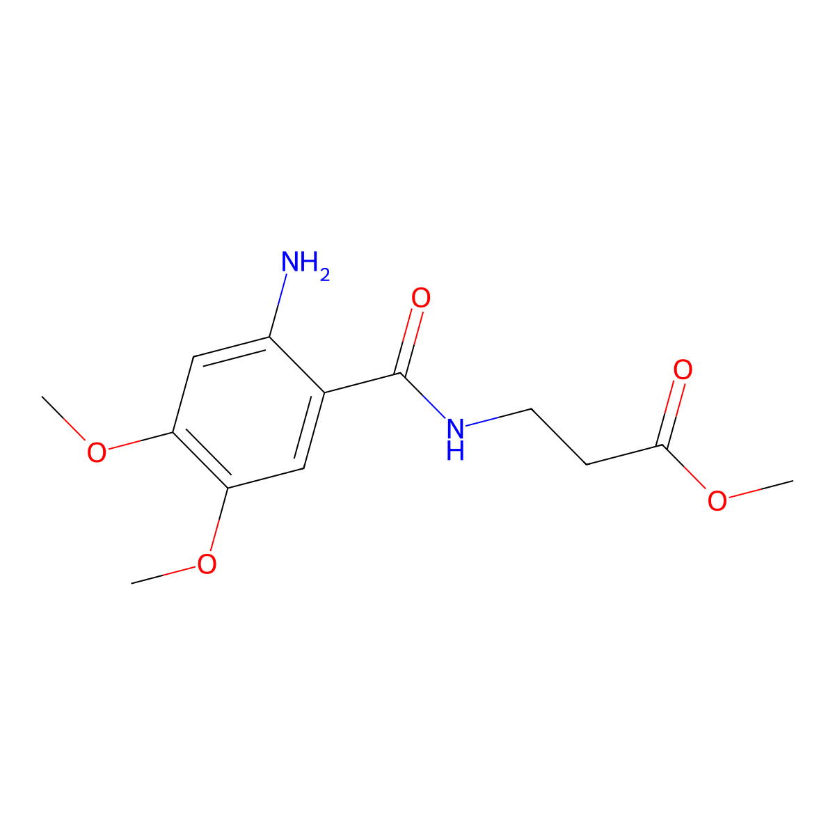 Methyl 3-[(2-amino-4,5-dimethoxyphenyl)formamido]propanoate molecular structure, CAS 1154371-69-3