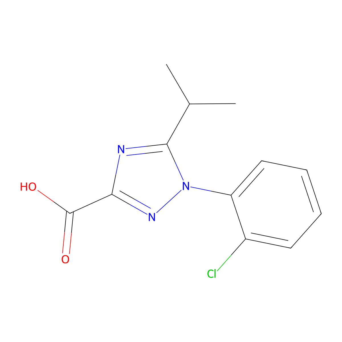 1-(2-chlorophenyl)-5-(propan-2-yl)-1H-1,2,4-triazole-3-carboxylic acid molecular structure, CAS 1154372-69-6