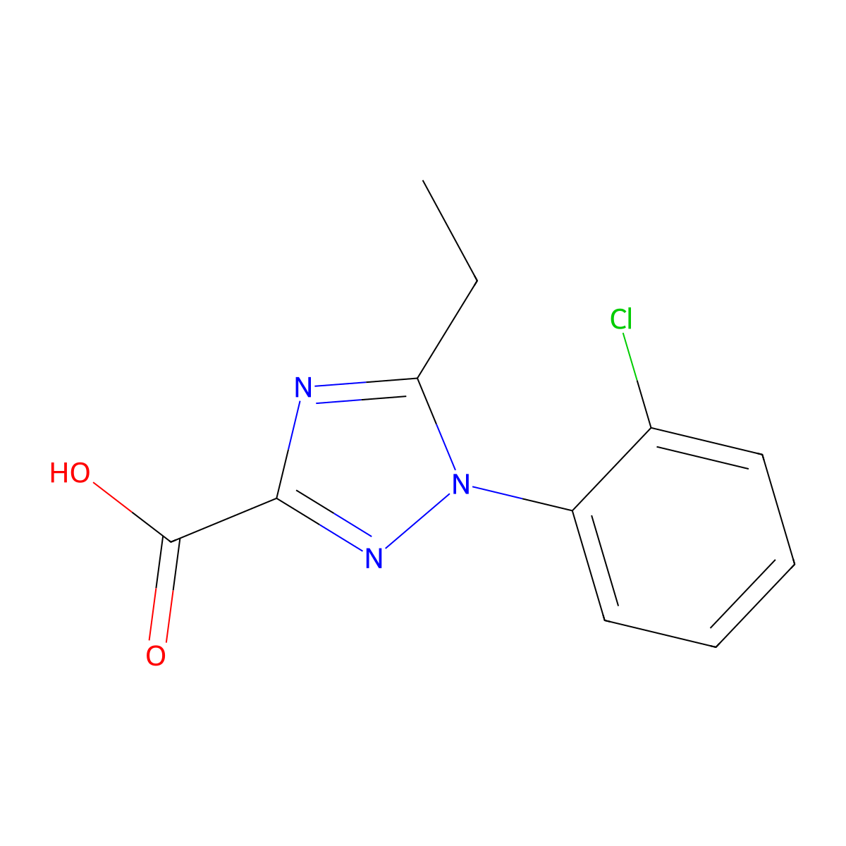 1-(2-chlorophenyl)-5-ethyl-1H-1,2,4-triazole-3-carboxylic acid molecular structure, CAS 1154372-81-2