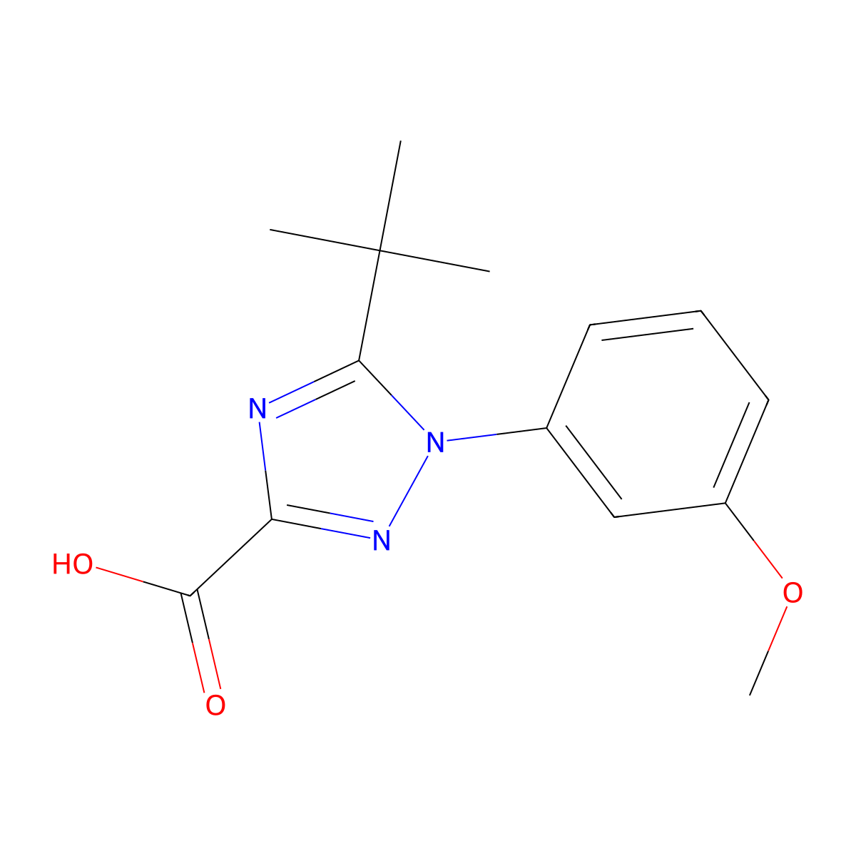5-tert-Butyl-1-(3-methoxyphenyl)-1H-1,2,4-triazole-3-carboxylic acid molecular structure, CAS 1154373-74-6