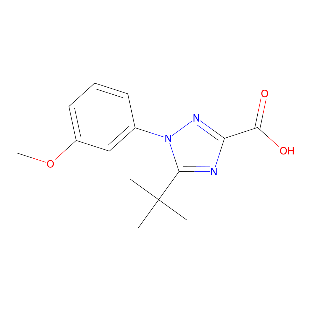 5-tert-Butyl-1-(3-methoxyphenyl)-1H-1,2,4-triazole-3-carboxylic acid molecular structure, CAS 1154373-74-6