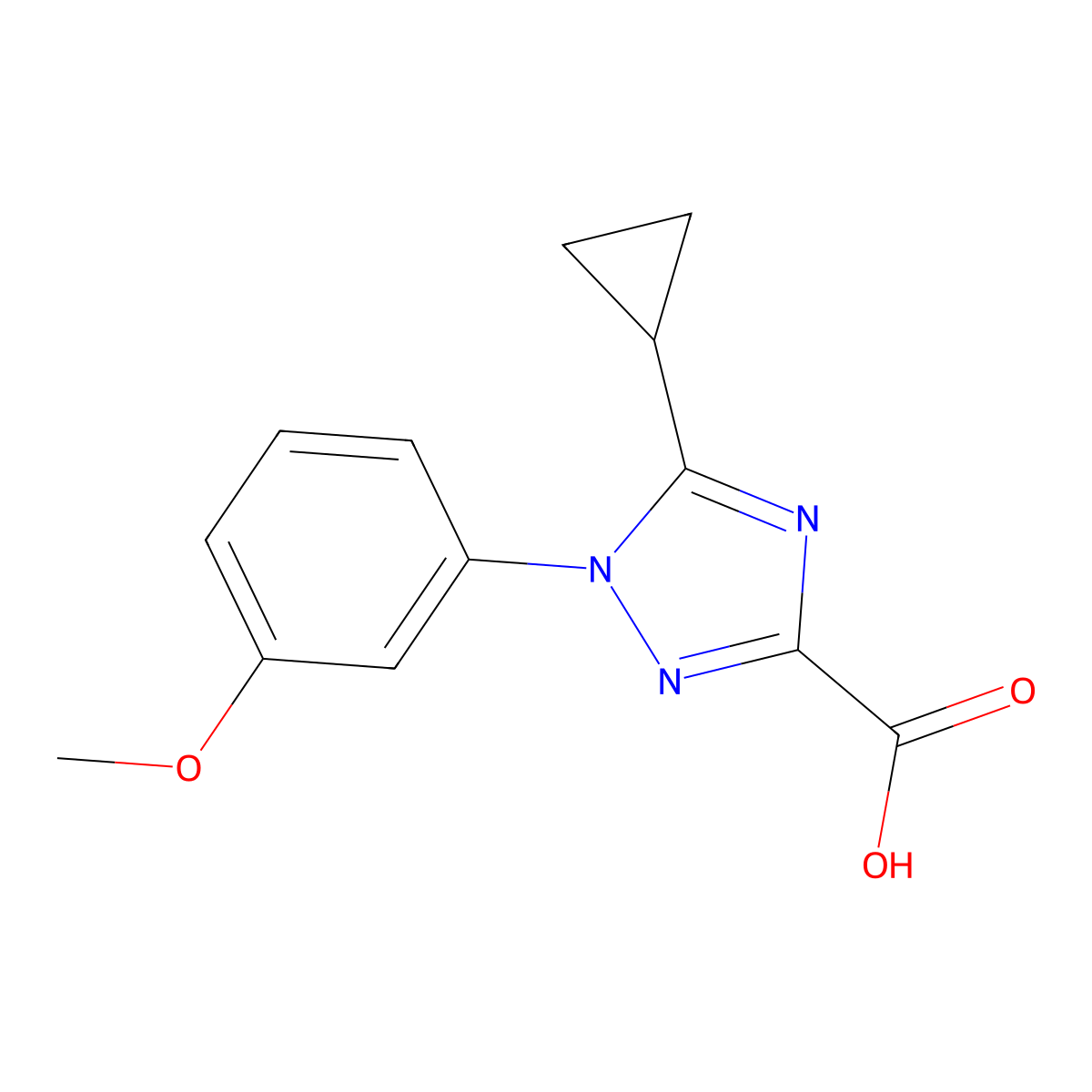 5-Cyclopropyl-1-(3-methoxyphenyl)-1H-1,2,4-triazole-3-carboxylic acid molecular structure, CAS 1154373-84-8