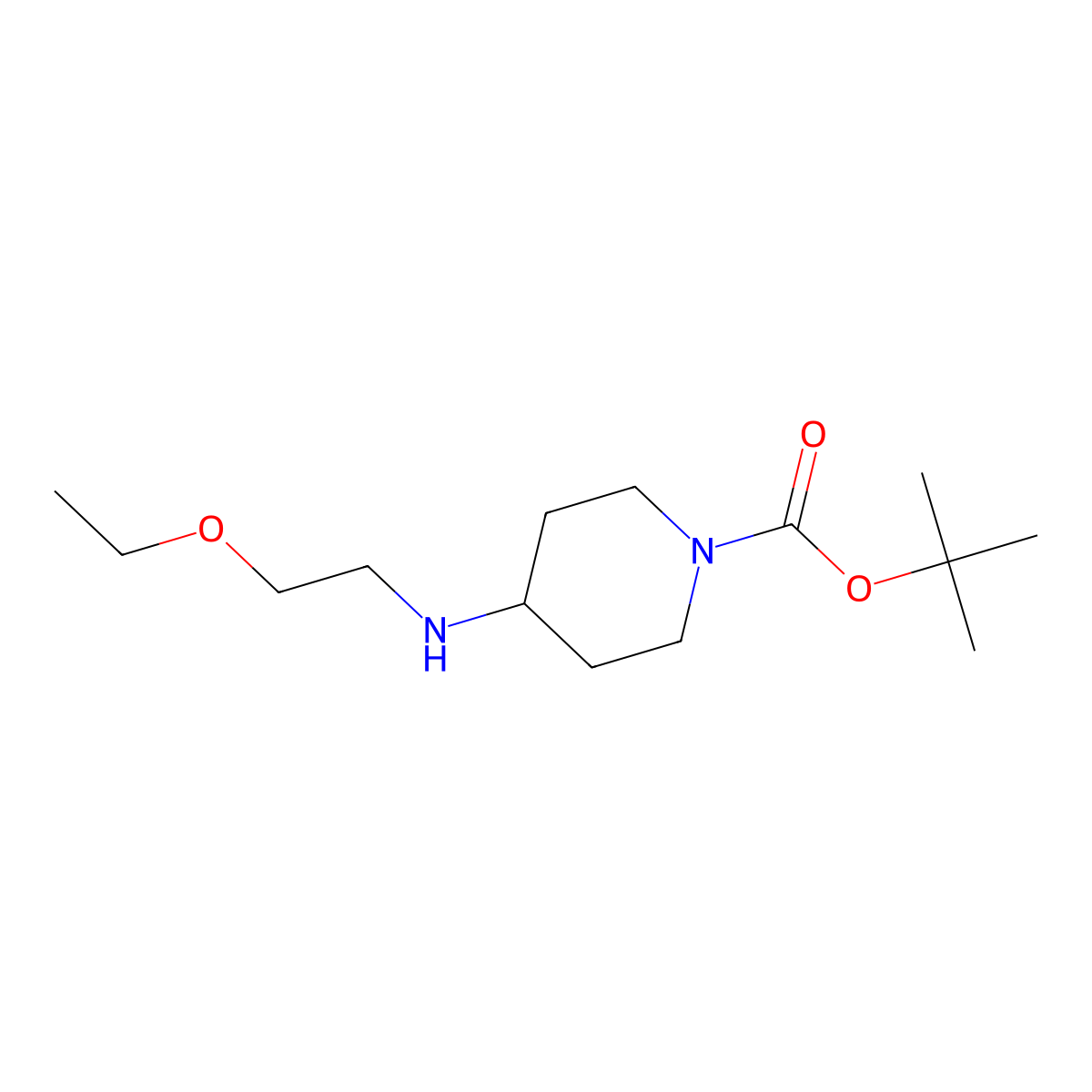 tert-Butyl 4-(2-ethoxyethylamino)piperidine-1-carboxylate molecular structure, CAS 1154374-52-3