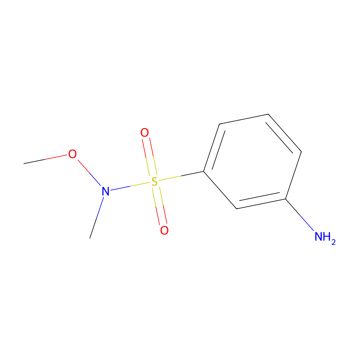 3-Amino-N-Methoxy-N-methylbenzene-1-sulphonamide molecular structure, CAS 1154376-24-5