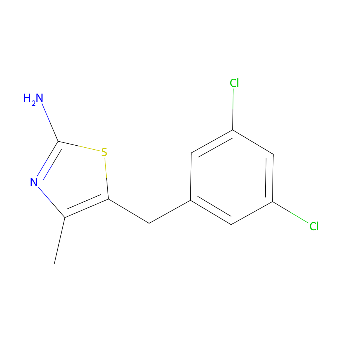 5-(3,5-Dichlorobenzyl)-4-methylthiazol-2-amine molecular structure, CAS 1154377-77-1