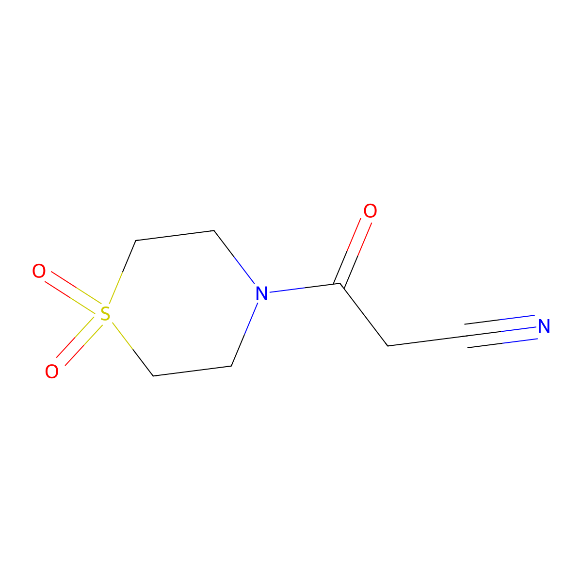 3-(1,1-Dioxo-1lambda6-thiomorpholin-4-yl)-3-oxopropanenitrile molecular structure, CAS 1154379-97-1