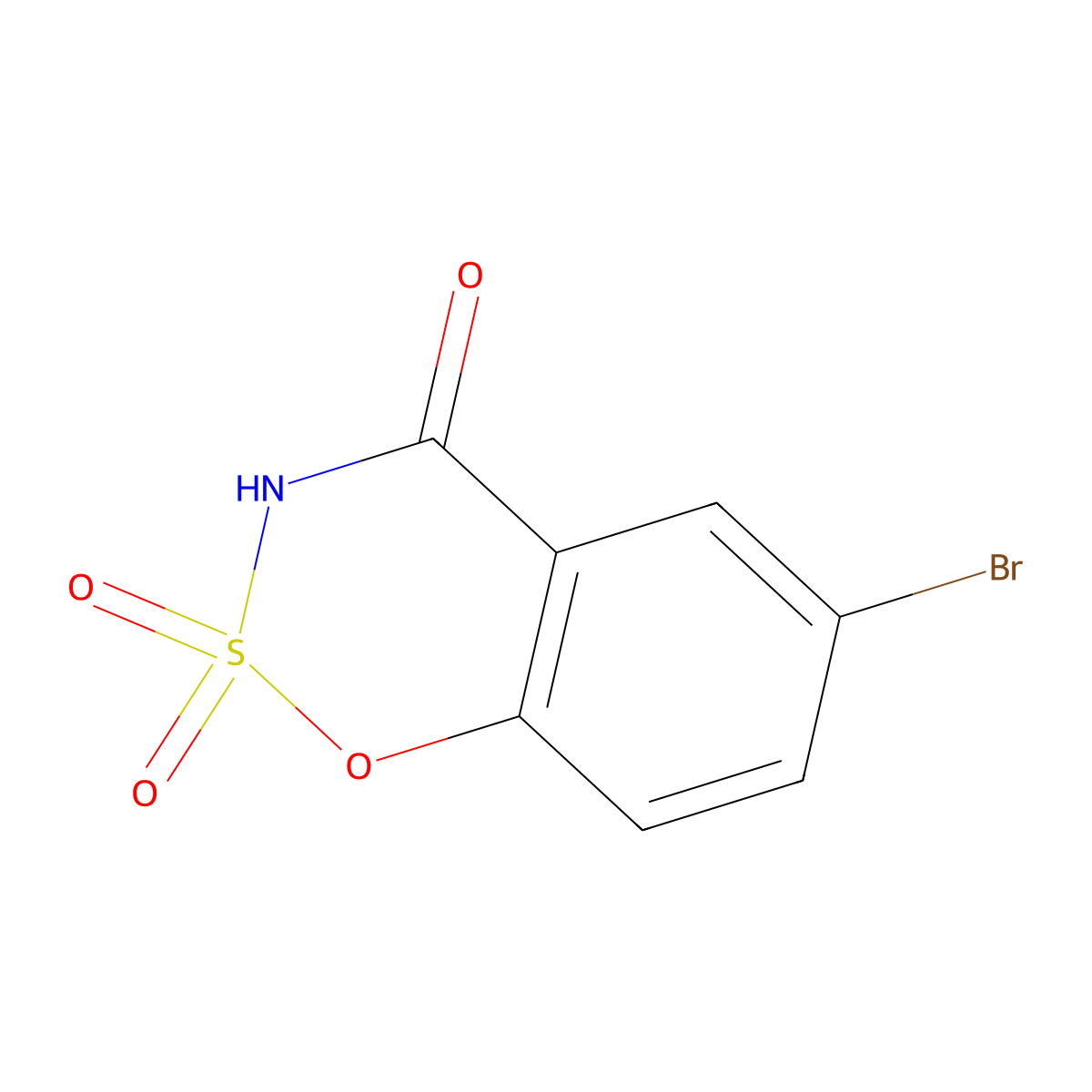 6-Bromo-3,4-dihydro-1,2lambda6,3-benzoxathiazine-2,2,4-trione molecular structure, CAS 115438-12-5