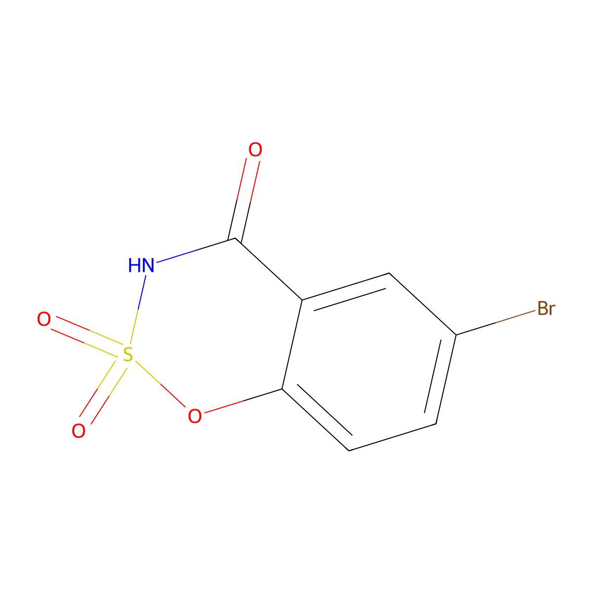 6-Bromo-3,4-dihydro-1,2lambda6,3-benzoxathiazine-2,2,4-trione molecular structure, CAS 115438-12-5