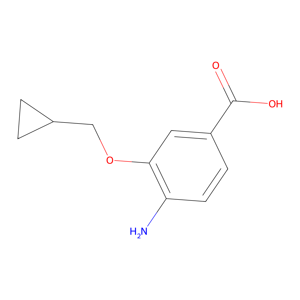 4-Amino-3-(cyclopropylmethoxy)benzoic acid molecular structure, CAS 1154383-17-1