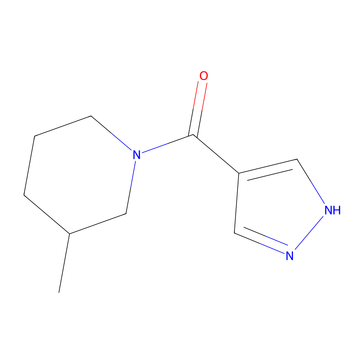 (3-Methylpiperidin-1-yl)(1H-pyrazol-4-yl)methanone molecular structure, CAS 1154383-25-1