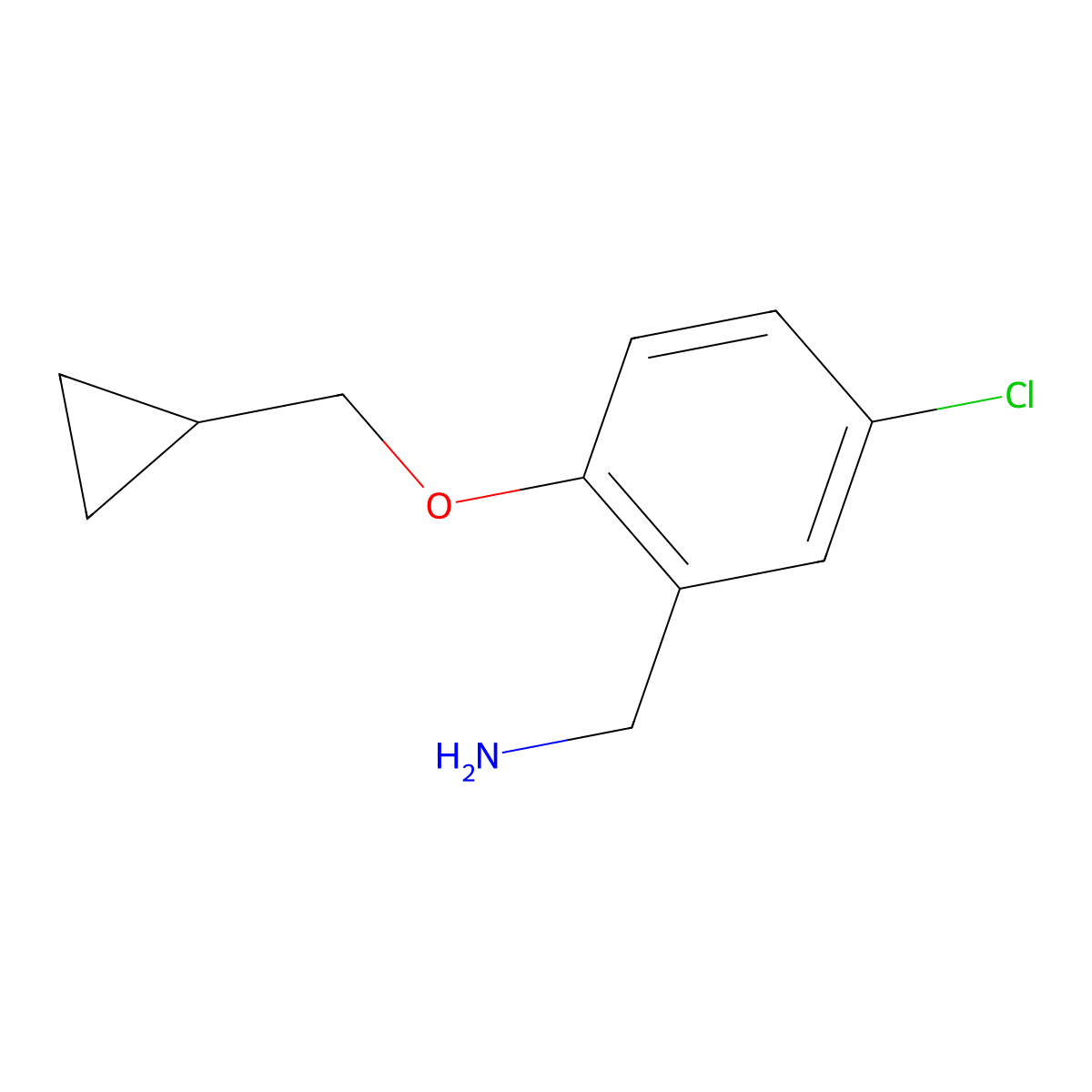 5-Chloro-2-cyclopropylmethoxy-benzylamine molecular structure, CAS 1154383-69-3