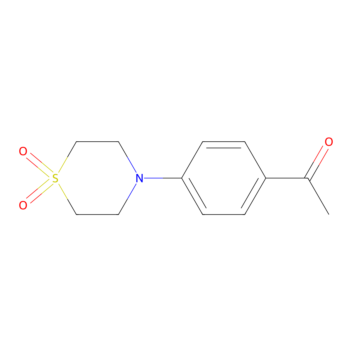 4-(4-Acetylphenyl)-1lambda6-thiomorpholine-1,1-dione molecular structure, CAS 1154383-70-6