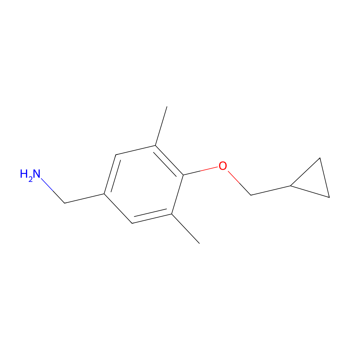 4-Cyclopropylmethoxy-3,5-dimethyl-benzylamine molecular structure, CAS 1154383-92-2