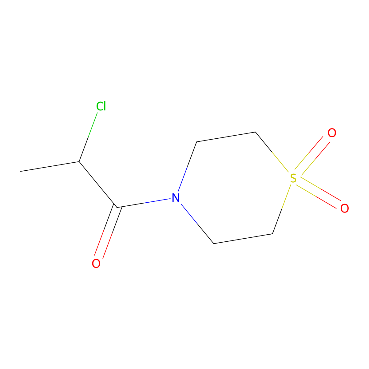 4-(2-Chloropropanoyl)-1lambda6-thiomorpholine-1,1-dione molecular structure, CAS 1154384-08-3