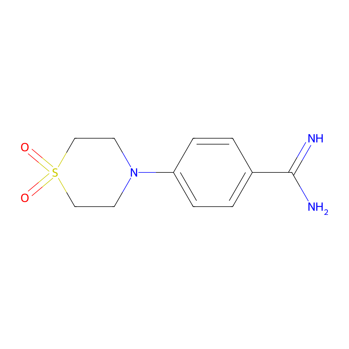 4-(1,1-Dioxidothiomorpholino)benzimidamide molecular structure, CAS 1154384-39-0