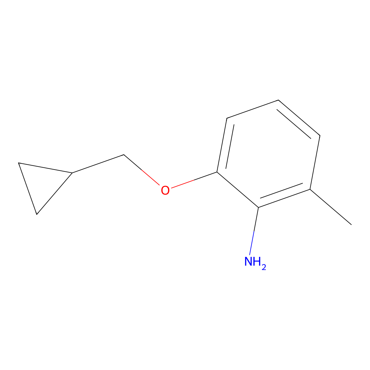 2-(Cyclopropylmethoxy)-6-methylaniline molecular structure, CAS 1154384-48-1