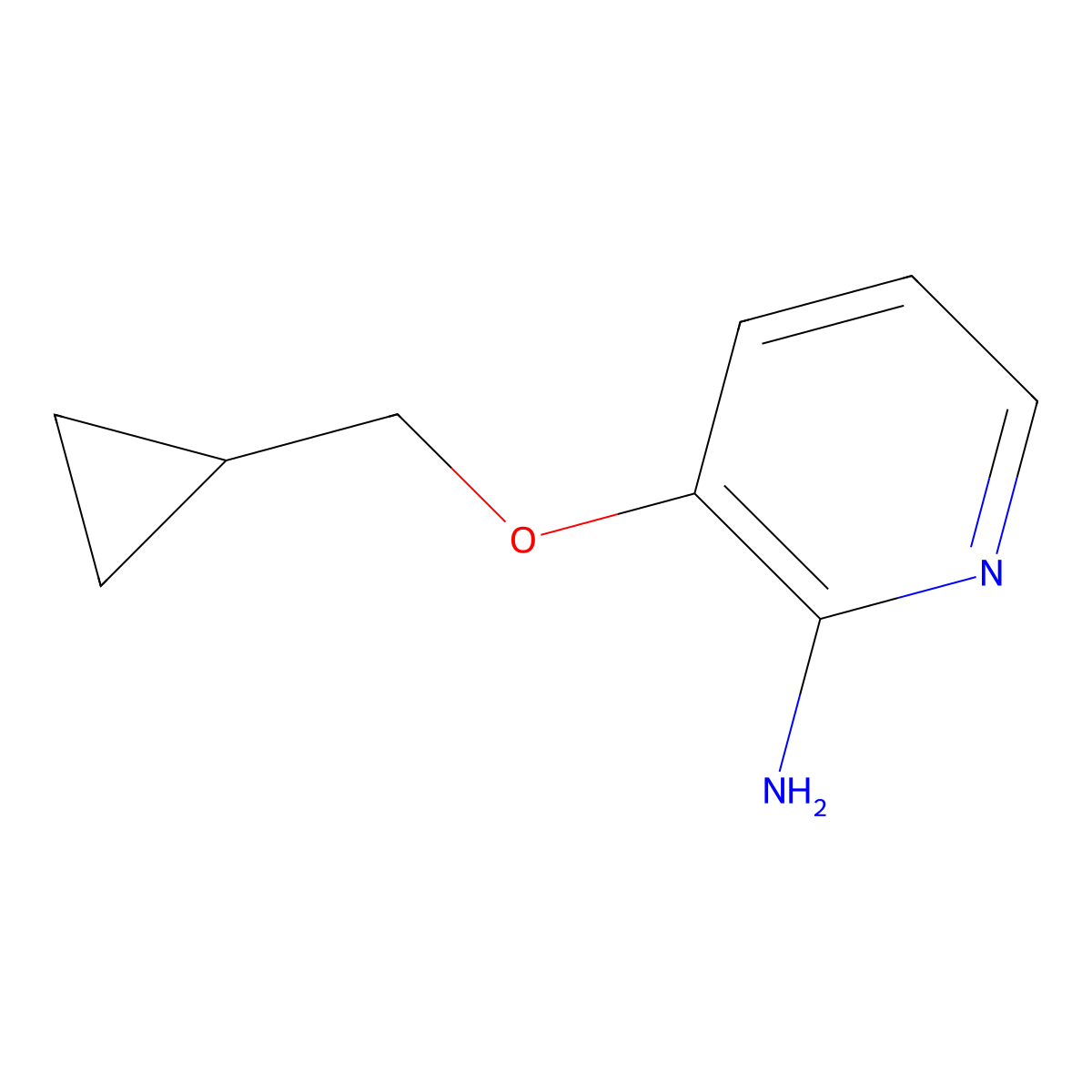 3-(Cyclopropylmethoxy)pyridin-2-amine molecular structure, CAS 1154384-56-1