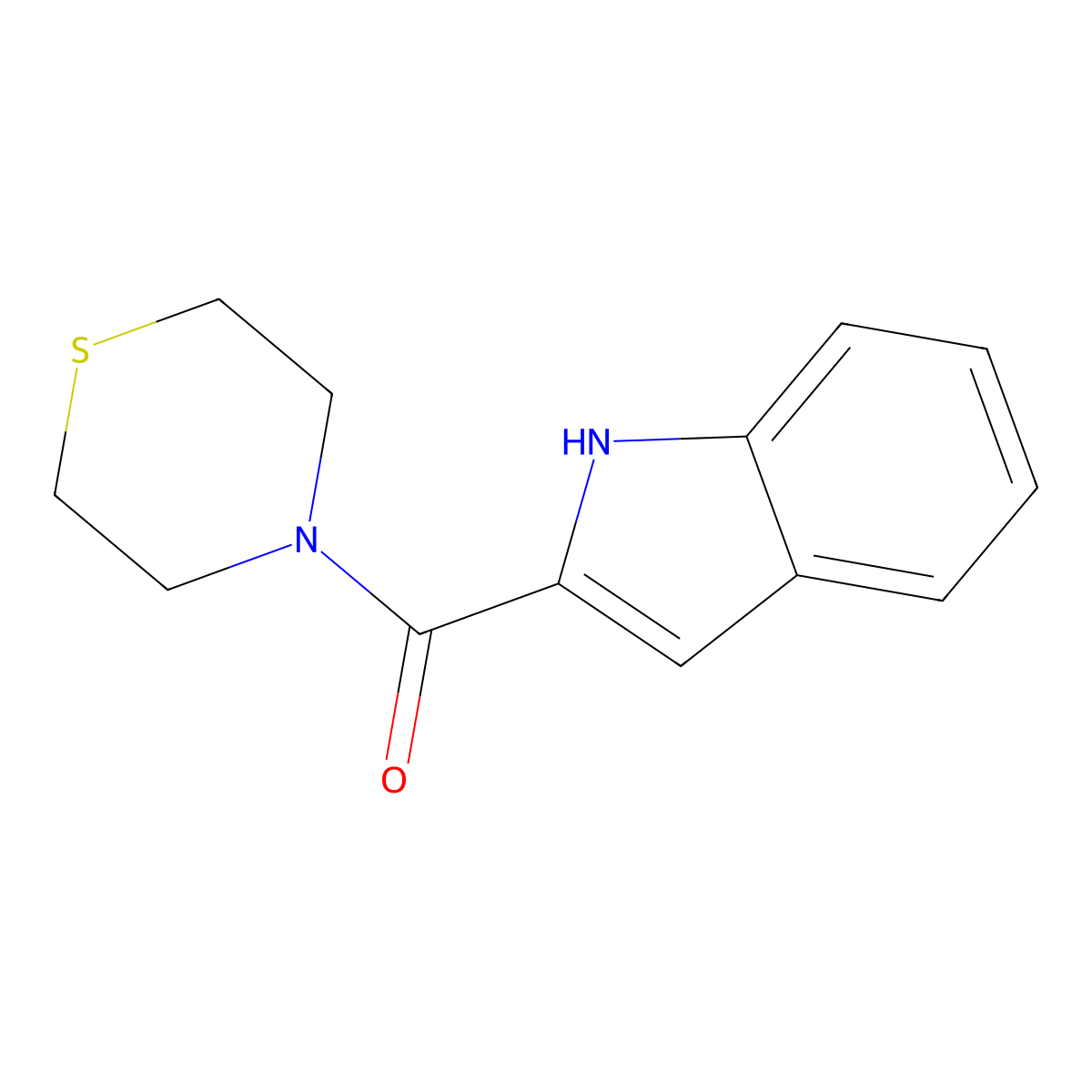 (1H-indol-2-yl)(thiomorpholino)methanone molecular structure, CAS 1154384-62-9