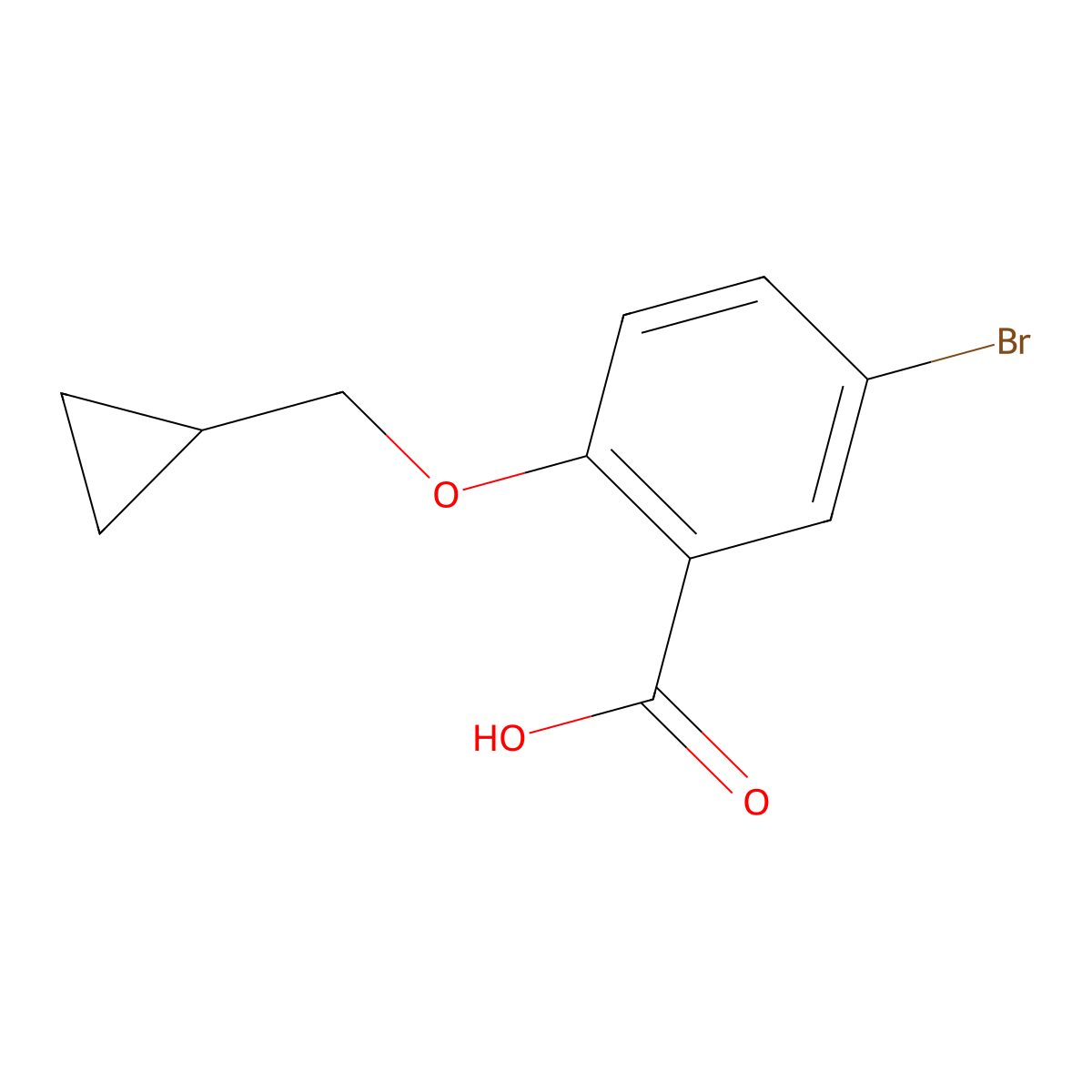 5-Bromo-2-cyclopropylmethoxy-benzoic acid molecular structure, CAS 1154385-13-3