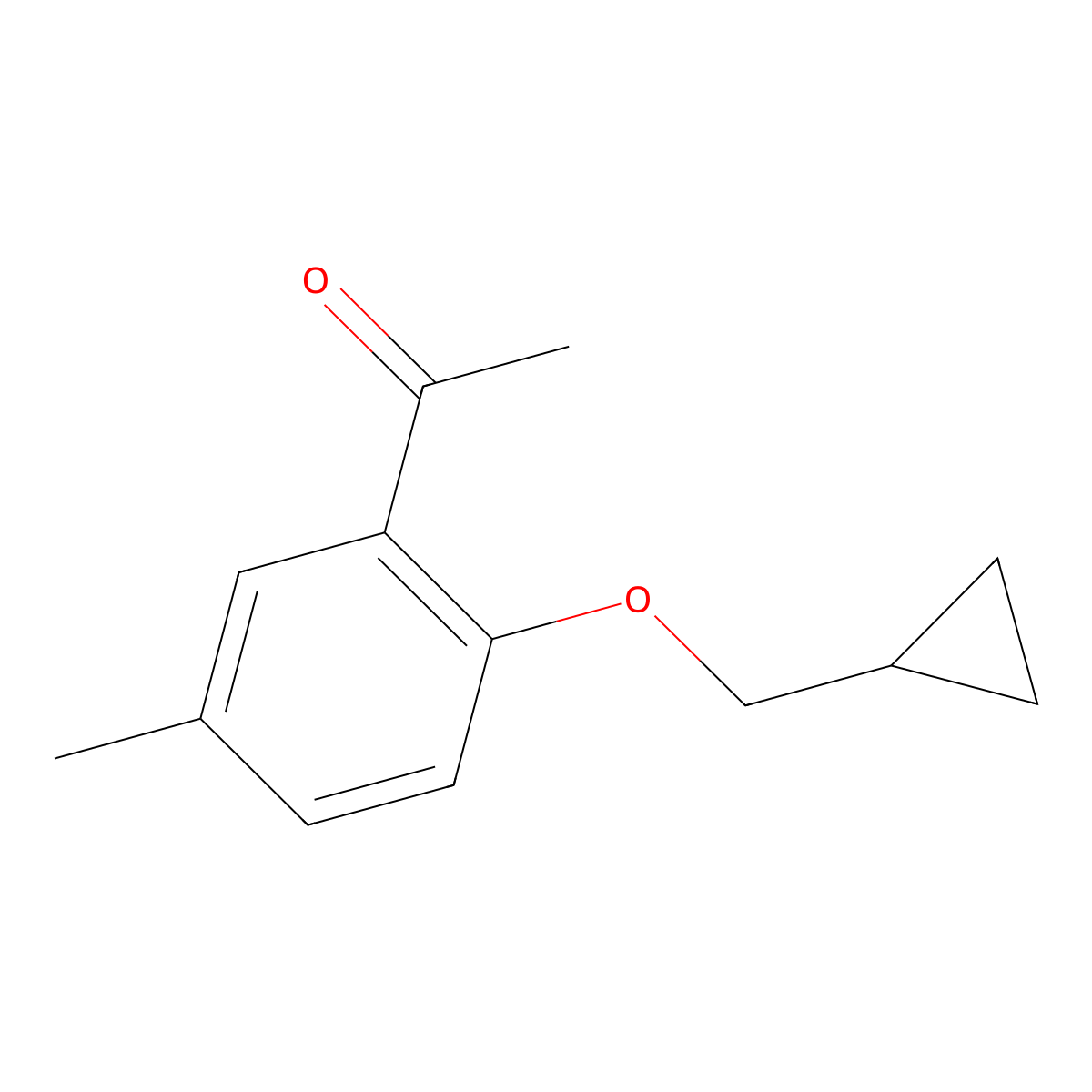 1-(2-(Cyclopropylmethoxy)-5-methylphenyl)ethanone molecular structure, CAS 1154385-44-0