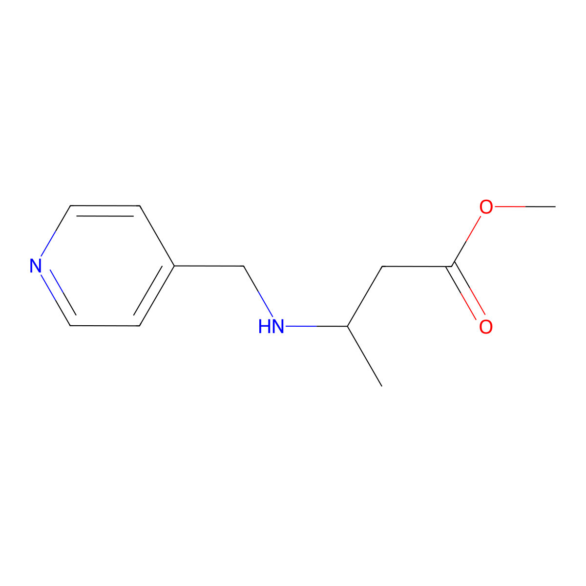 Methyl 3-[(pyridin-4-ylmethyl)amino]butanoate molecular structure, CAS 1154385-60-0