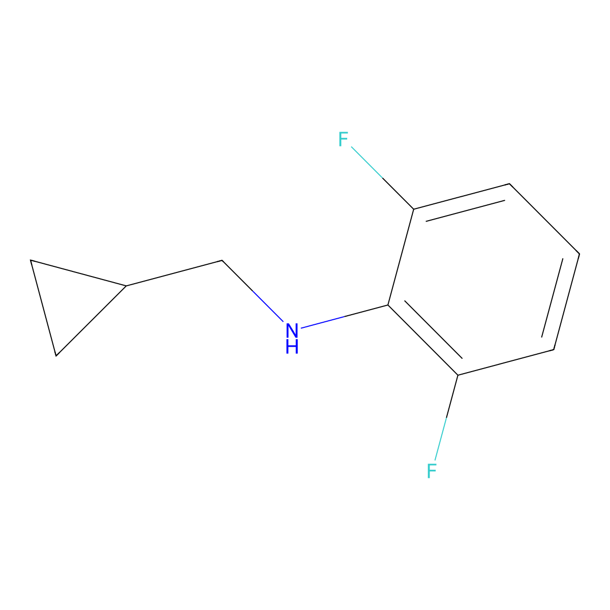 N-(cyclopropylmethyl)-2,6-difluoroaniline molecular structure, CAS 1154386-10-3