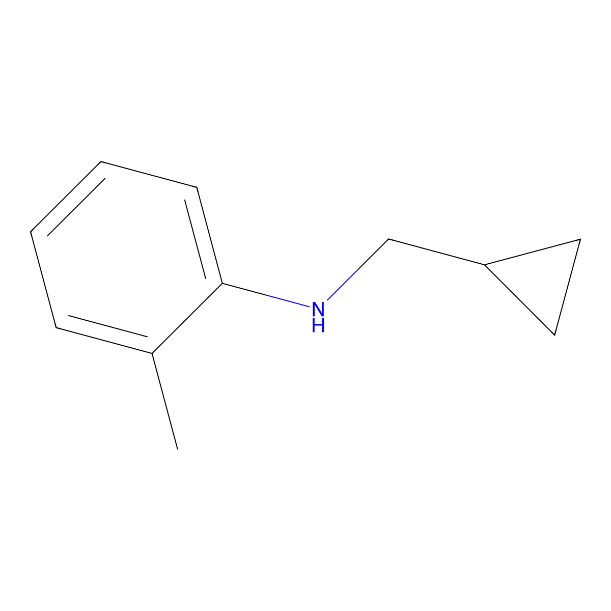 N-(cyclopropylmethyl)-2-methylaniline molecular structure, CAS 1154386-37-4