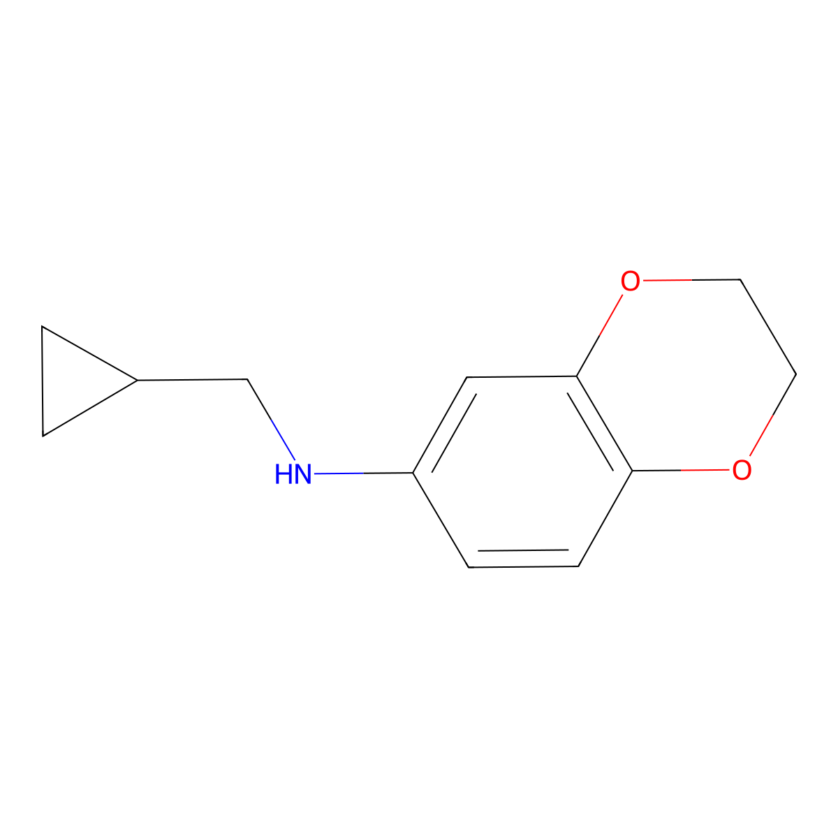N-(cyclopropylmethyl)-2,3-dihydro-1,4-benzodioxin-6-amine molecular structure, CAS 1154386-64-7