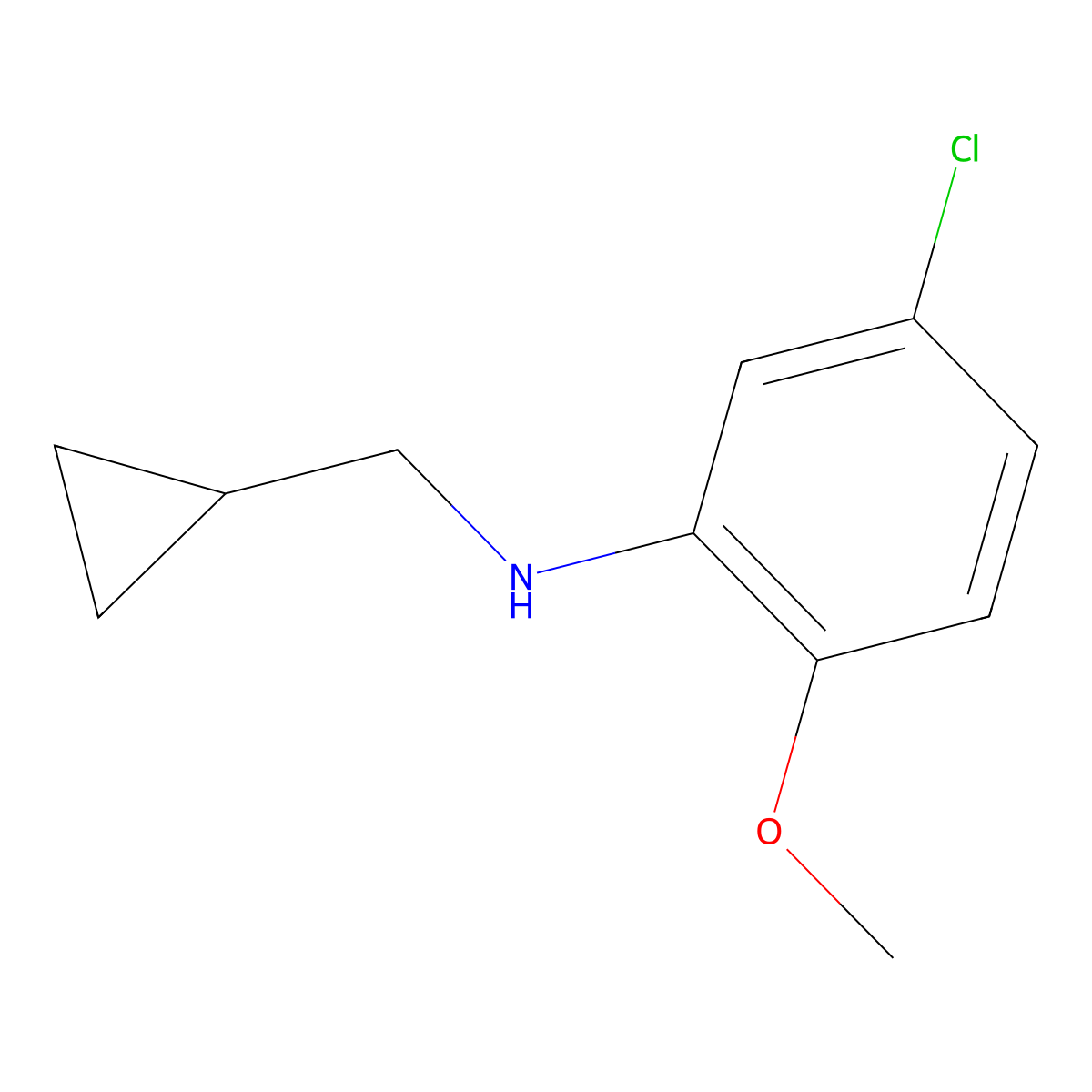 5-chloro-N-(cyclopropylmethyl)-2-methoxyaniline molecular structure, CAS 1154386-74-9