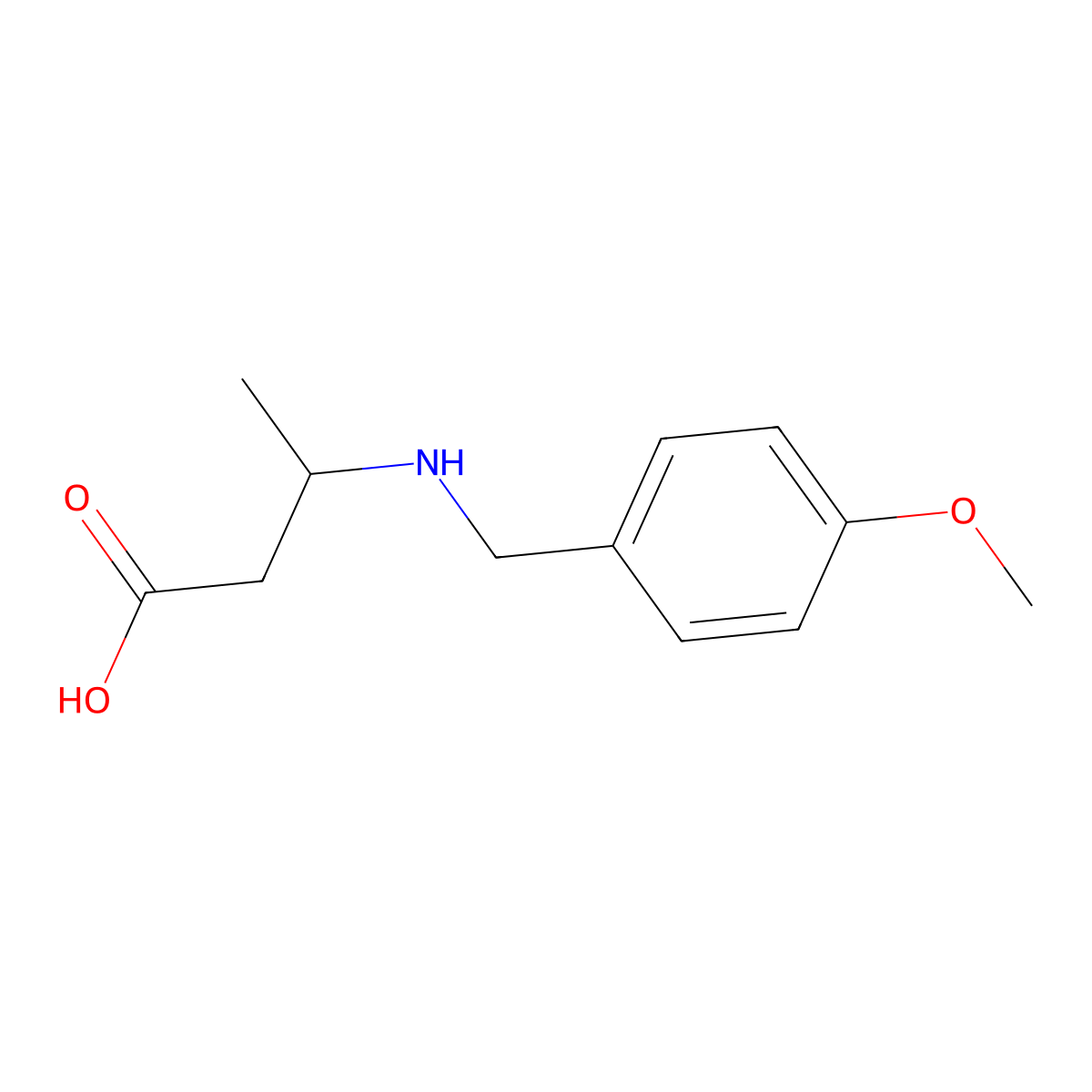 3-((4-Methoxybenzyl)amino)butanoic acid molecular structure, CAS 1154387-80-0
