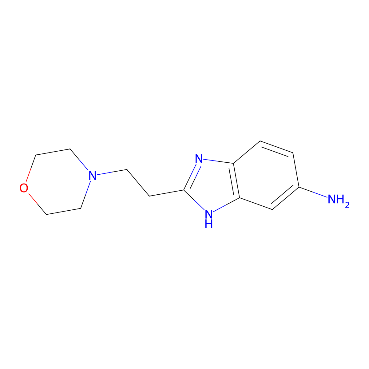 2-[2-(morpholin-4-yl)ethyl]-1H-1,3-benzodiazol-5-amine molecular structure, CAS 1154393-99-3