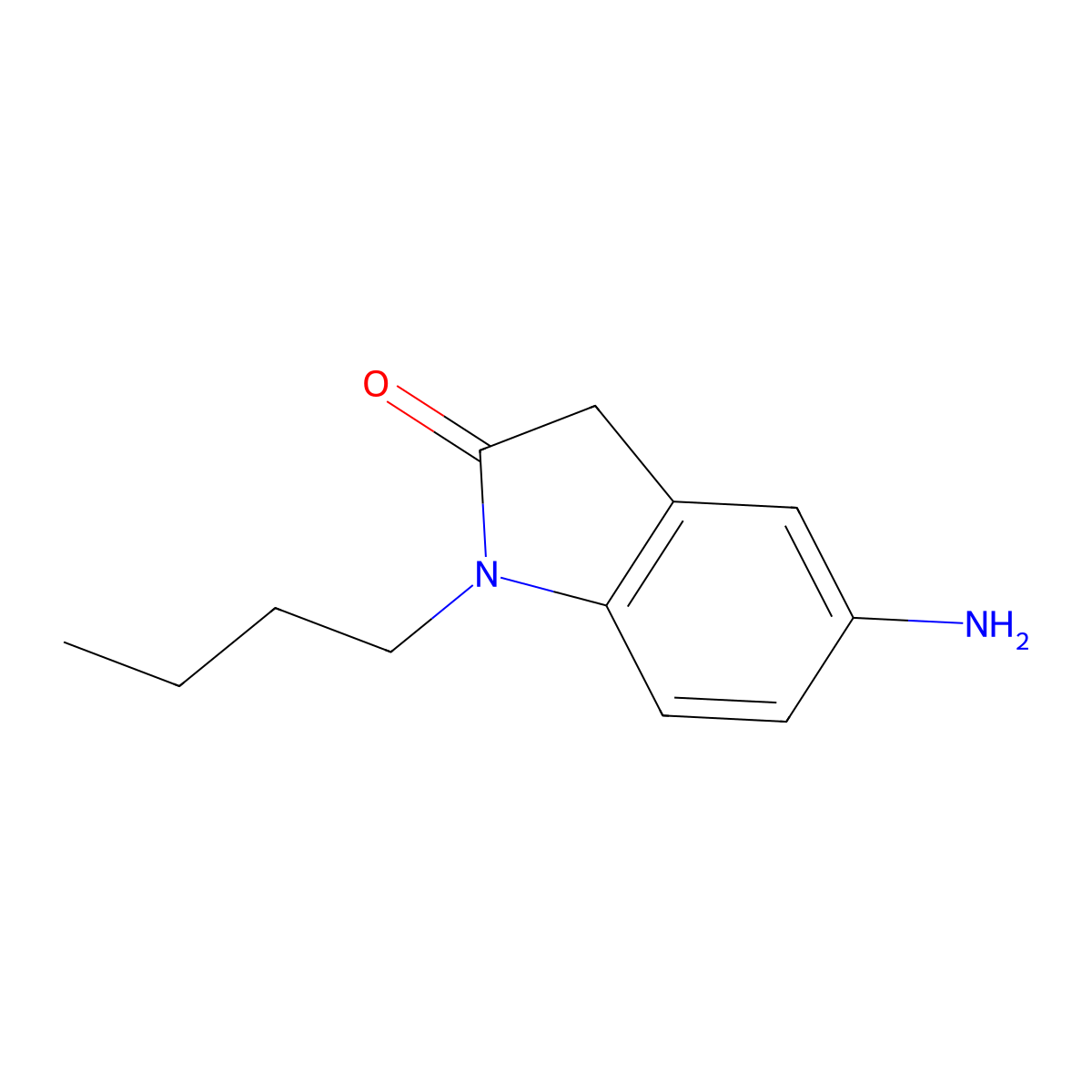 5-Amino-1-butyl-2,3-dihydro-1h-indol-2-one molecular structure, CAS 1154395-02-4