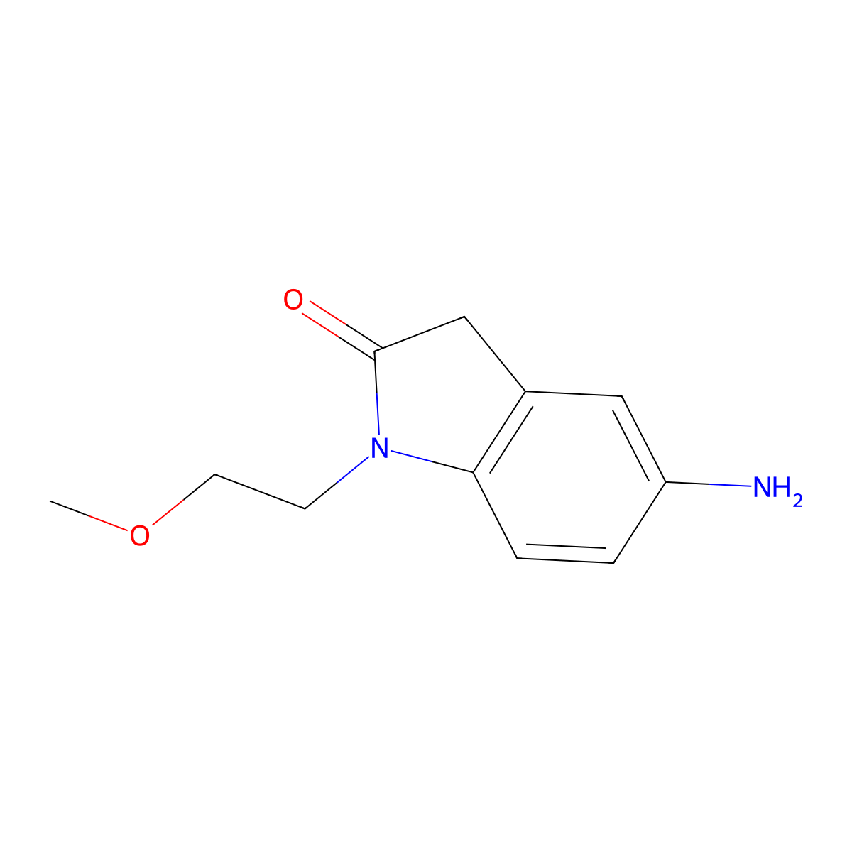 5-Amino-1-(2-methoxyethyl)indolin-2-one molecular structure, CAS 1154395-34-2