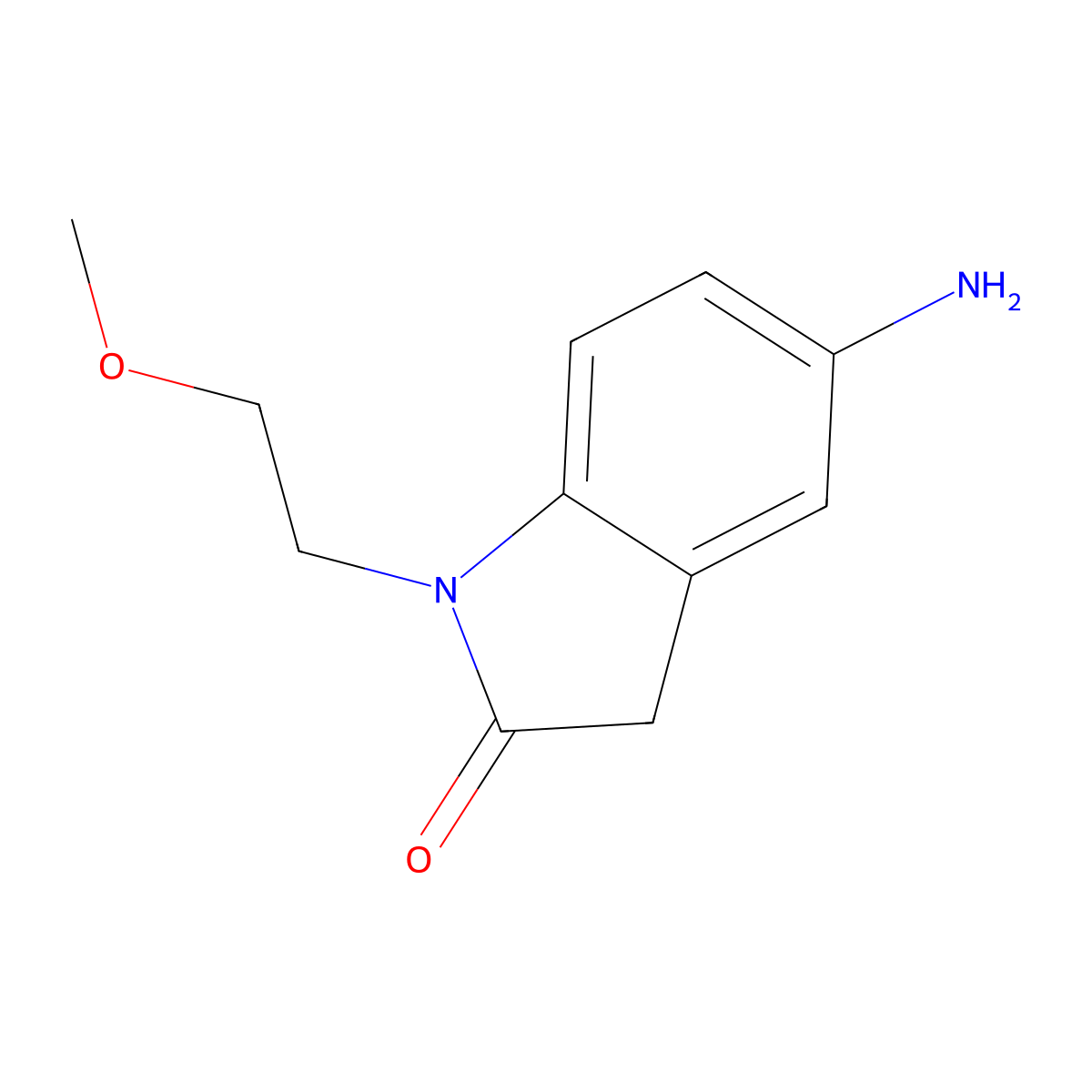 5-Amino-1-(2-methoxyethyl)indolin-2-one molecular structure, CAS 1154395-34-2