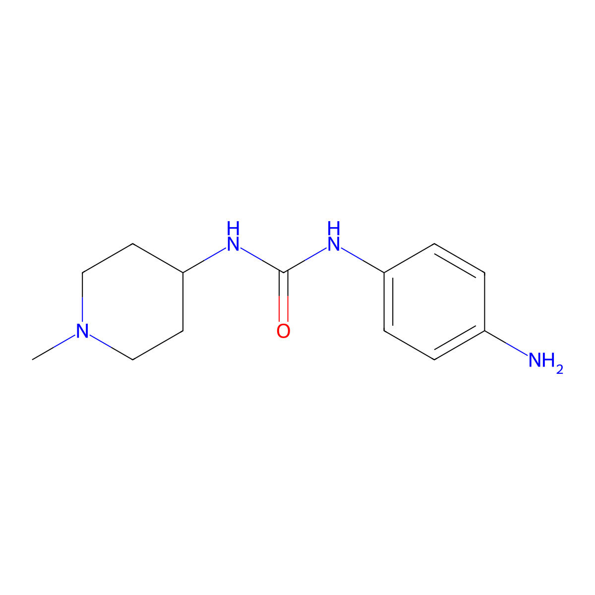 1-(4-Aminophenyl)-3-(1-methylpiperidin-4-yl)urea molecular structure, CAS 1154395-80-8