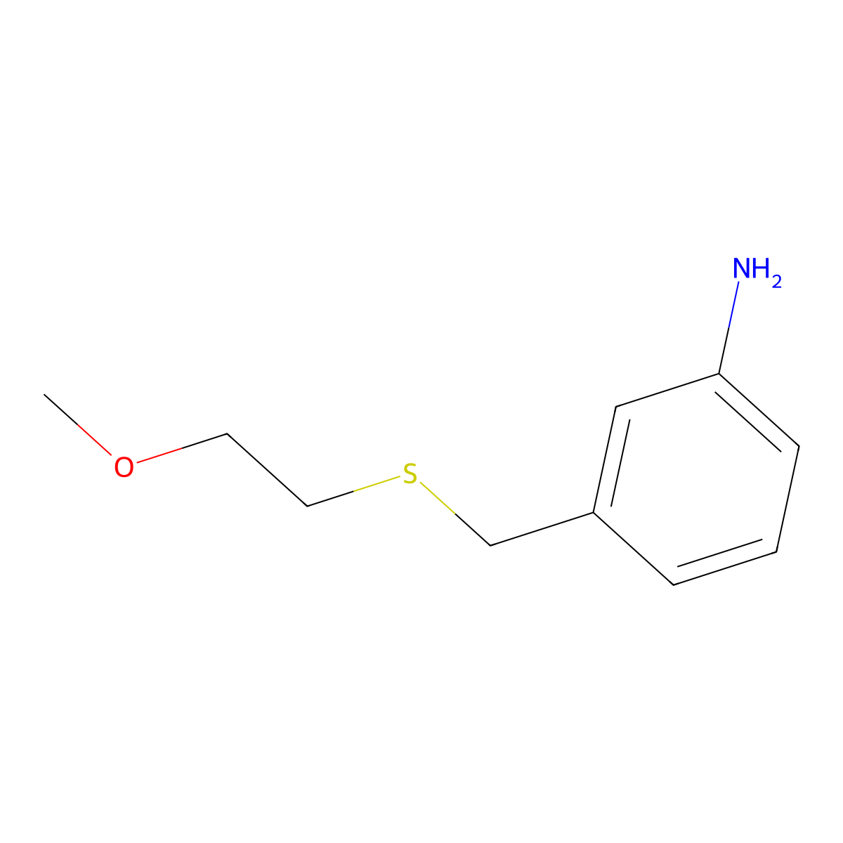 3-{[(2-Methoxyethyl)sulfanyl]methyl}aniline molecular structure, CAS 1154398-94-3