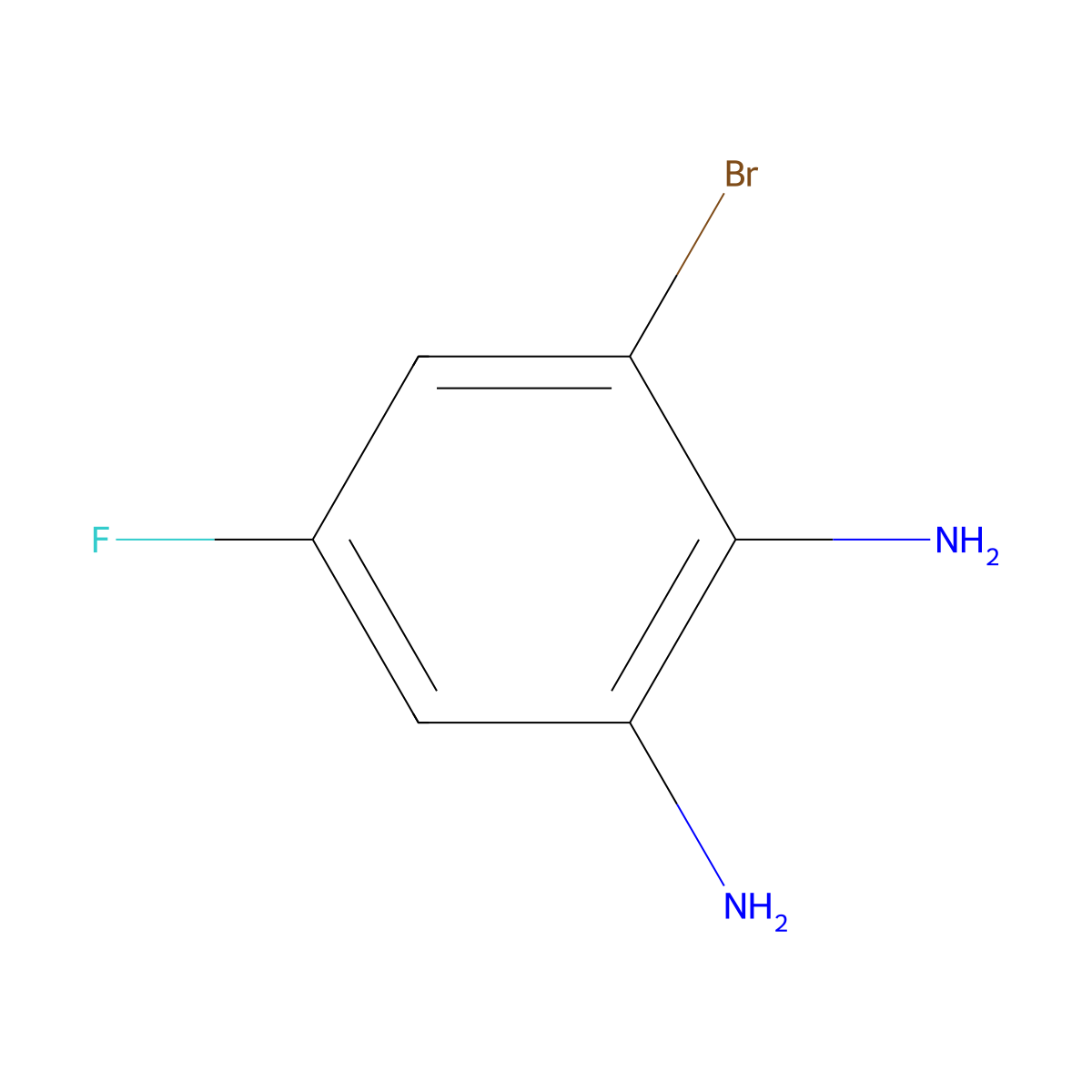 3-Bromo-5-fluorobenzene-1,2-diamine molecular structure, CAS 115440-10-3
