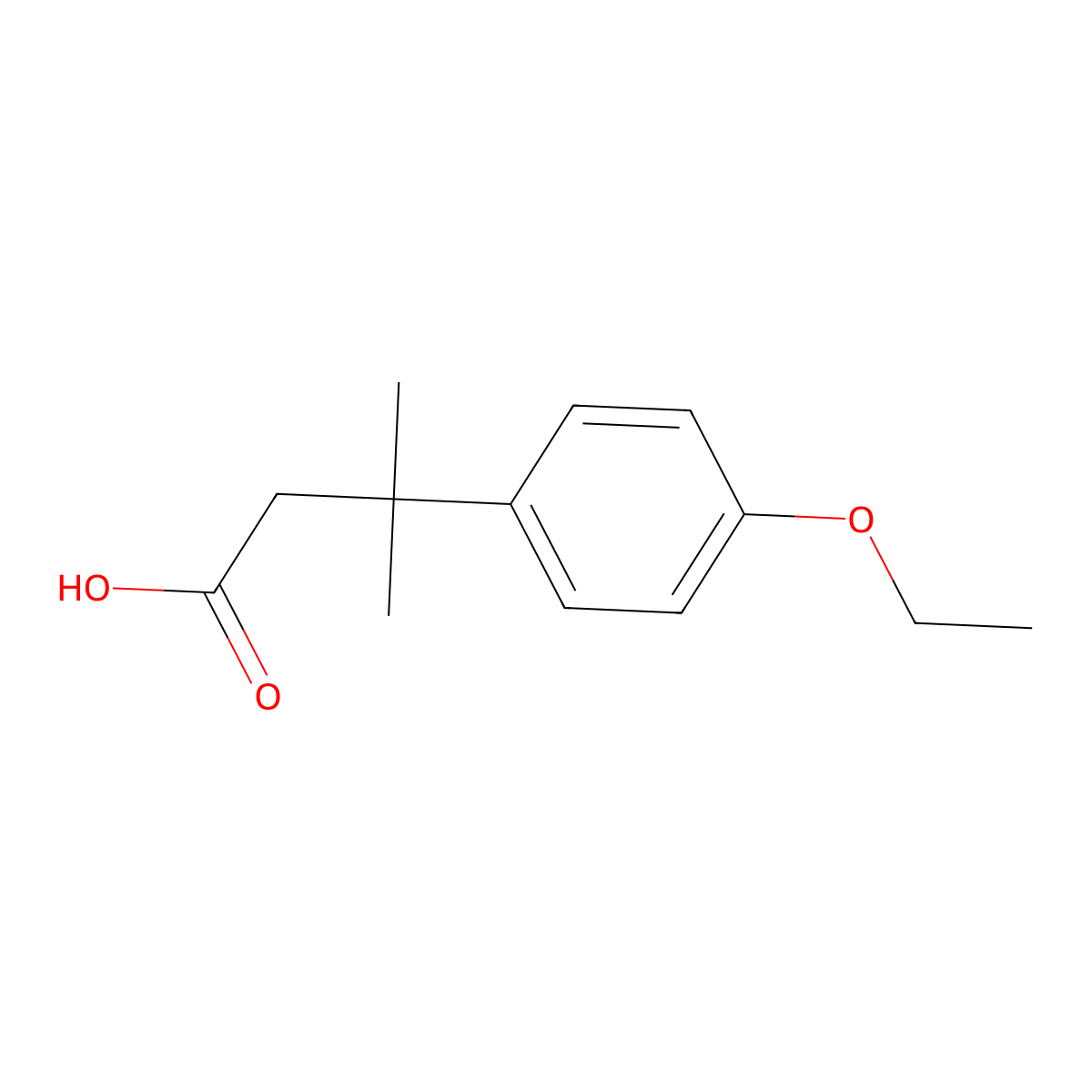 3-(4-Ethoxyphenyl)-3-methylbutanoic acid molecular structure, CAS 115440-37-4