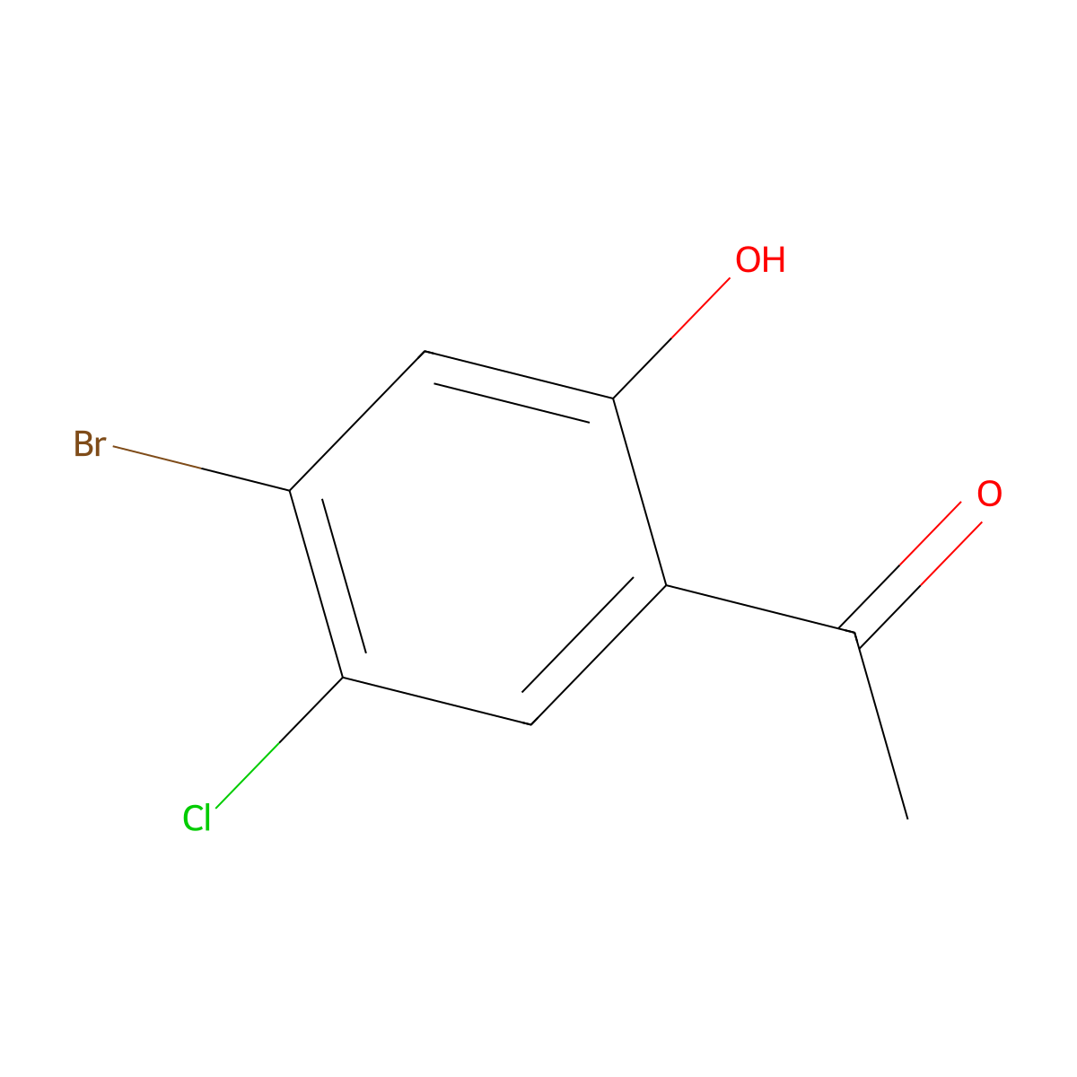 1-(4-Bromo-5-chloro-2-hydroxyphenyl)ethanone molecular structure, CAS 1154415-17-4