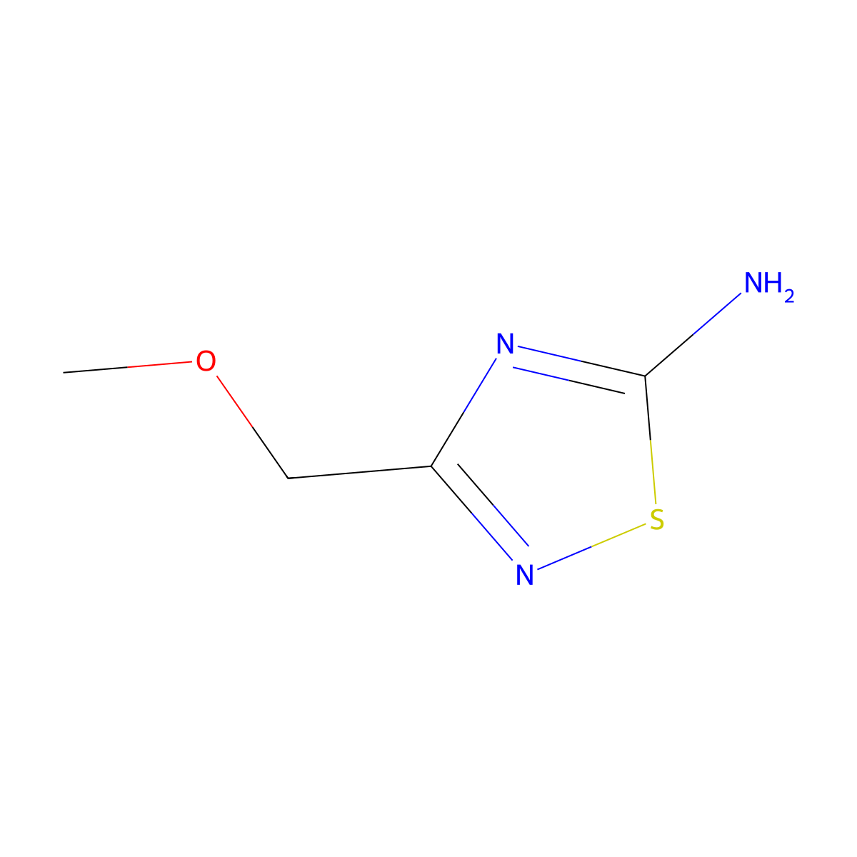 3-(Methoxymethyl)-1,2,4-thiadiazol-5-amine molecular structure, CAS 115443-55-5