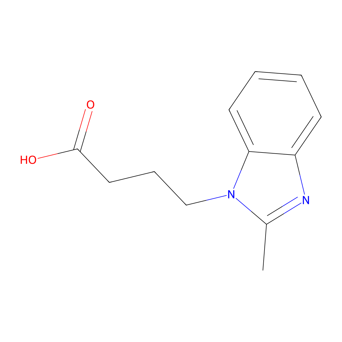 4-(2-methyl-1H-benzimidazol-1-yl)butanoic acid molecular structure, CAS 115444-73-0