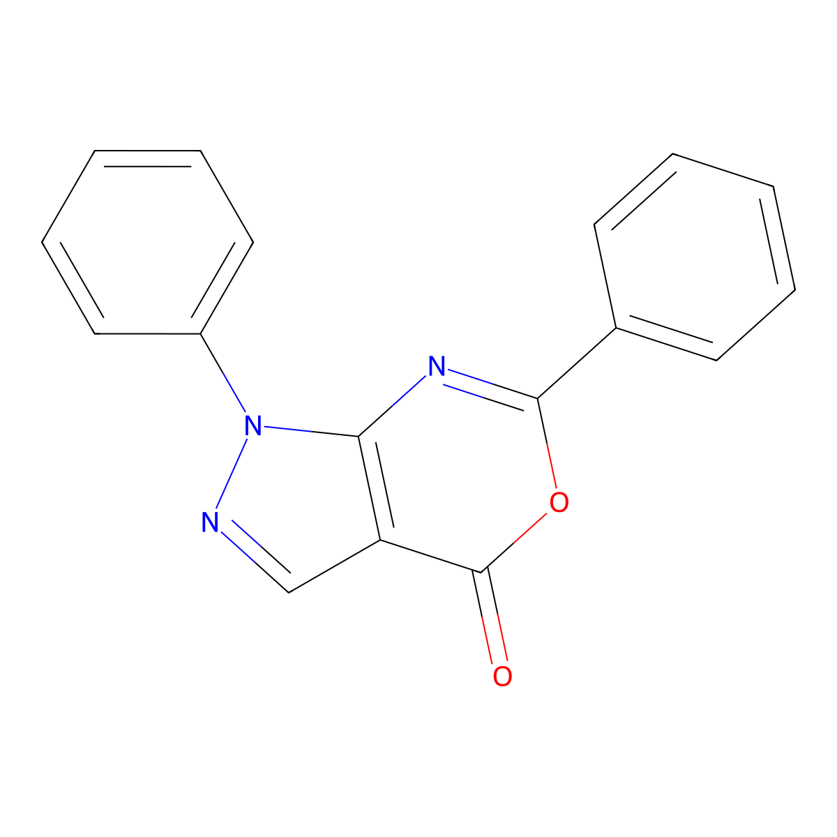 Pyrazolo(3,4-d)(1,3)oxazin-4(1H)-one, 1,6-diphenyl- molecular structure, CAS 115445-72-2