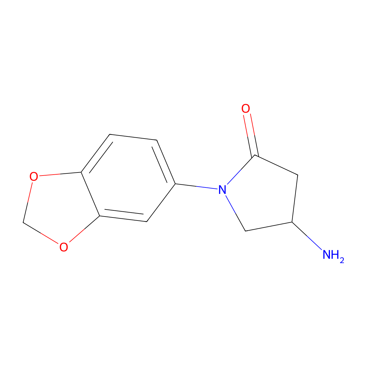 4-Amino-1-(1,3-benzodioxol-5-yl)pyrrolidin-2-one molecular structure, CAS 1154545-45-5