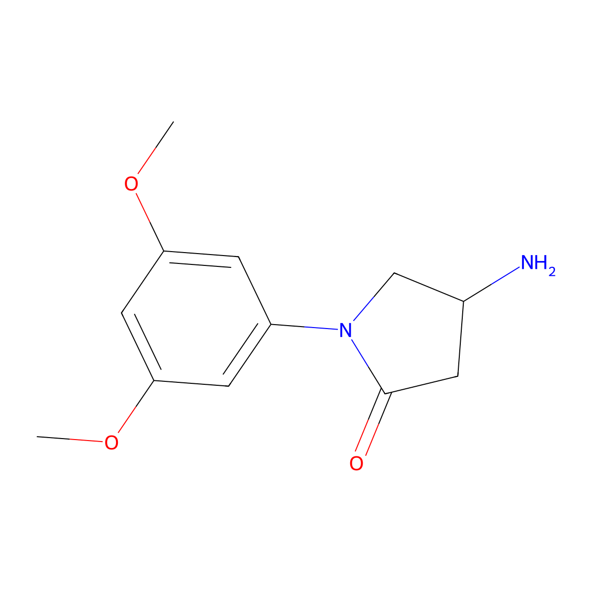 4-Amino-1-(3,5-dimethoxyphenyl)pyrrolidin-2-one molecular structure, CAS 1154546-72-1