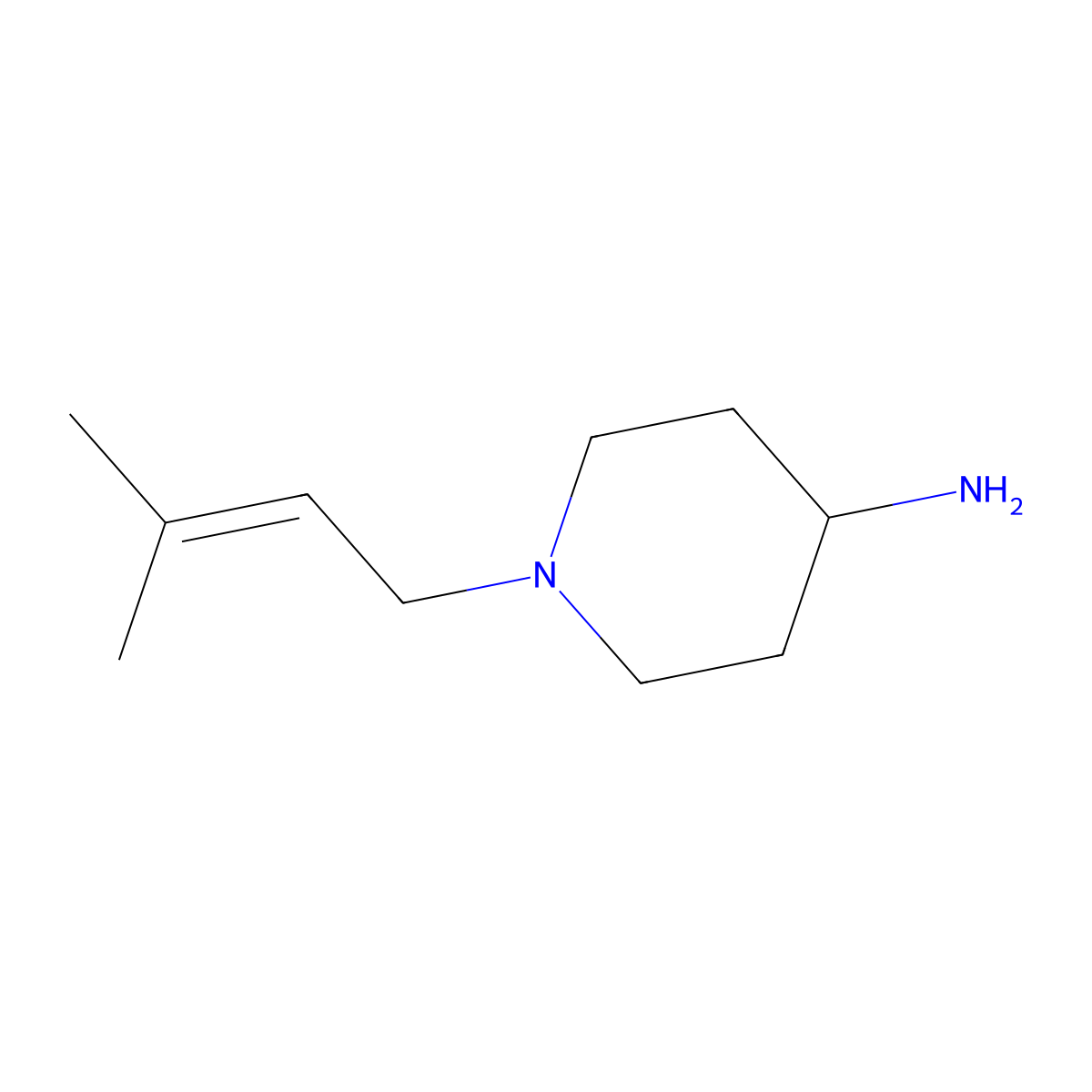 1-(3-Methylbut-2-en-1-yl)piperidin-4-amine molecular structure, CAS 1154550-36-3