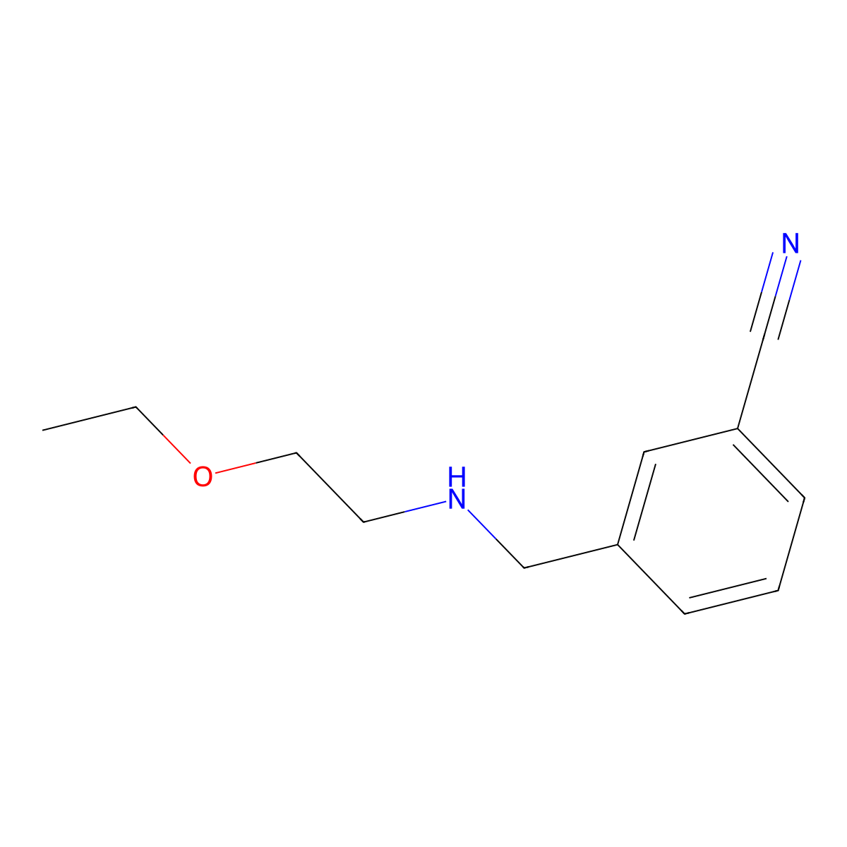 3-{[(2-Ethoxyethyl)amino]methyl}benzonitrile molecular structure, CAS 1154557-53-5