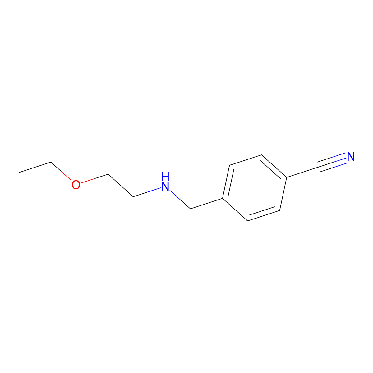 4-{[(2-Ethoxyethyl)amino]methyl}benzonitrile molecular structure, CAS 1154557-58-0